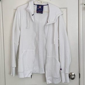 New Champion White Zip-up Hoodie